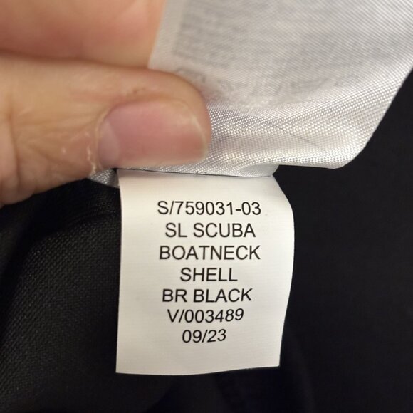 Banana Republic Br Black Scuba Boat-Neck Shell Size Large - Picture 10 of 10